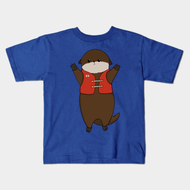 Baby Otter Life Jacket Kids T-Shirt by pkmnTrainerJosh